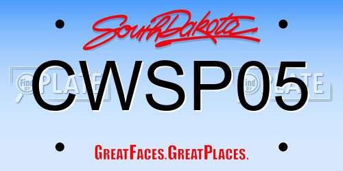 CWSP05 South Dakota License Plate