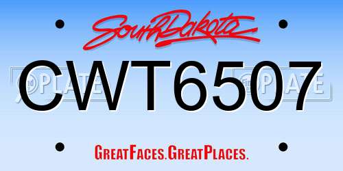 CWT6507 South Dakota License Plate