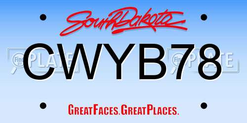 CWYB78 South Dakota License Plate