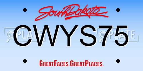 CWYS75 South Dakota License Plate