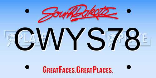 CWYS78 South Dakota License Plate