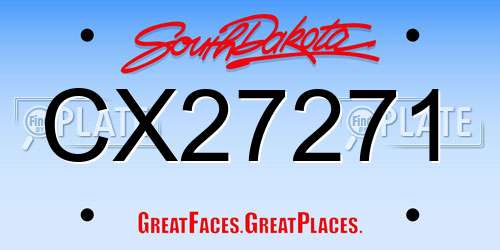 CX27271 South Dakota License Plate