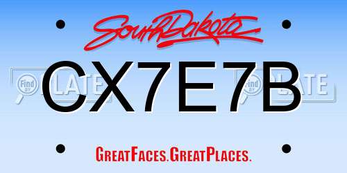 CX7E7B South Dakota License Plate
