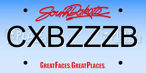 CXBZZZB South Dakota License Plate