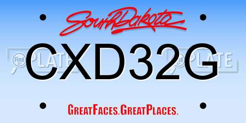 CXD32G South Dakota License Plate