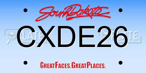 CXDE26 South Dakota License Plate