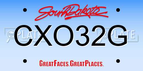 CXO32G South Dakota License Plate