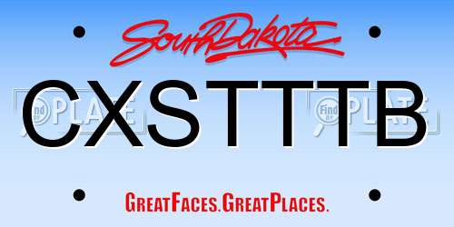 CXSTTTB South Dakota License Plate