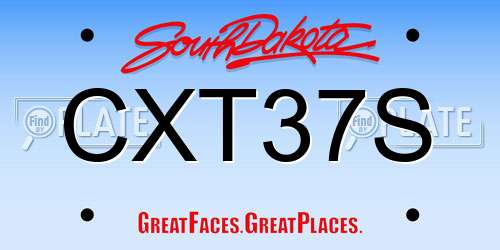 CXT37S South Dakota License Plate