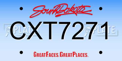CXT7271 South Dakota License Plate