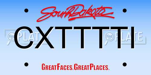 CXTTTTI South Dakota License Plate