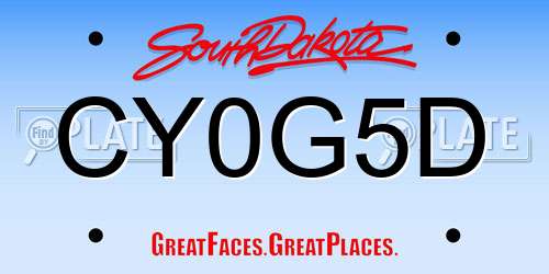 CY0G5D South Dakota License Plate