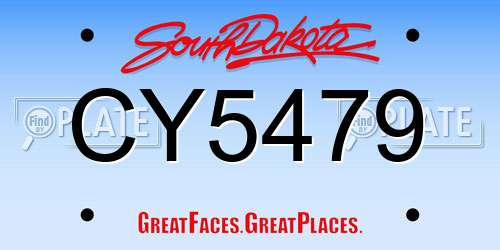CY5479 South Dakota License Plate