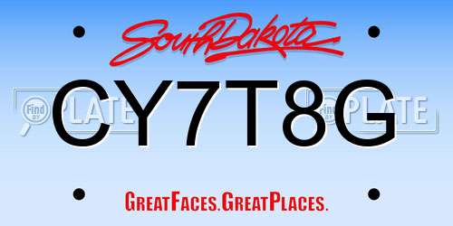 CY7T8G South Dakota License Plate
