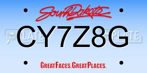 CY7Z8G South Dakota License Plate