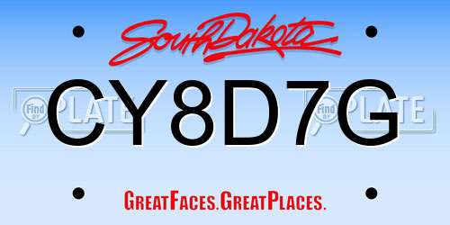 CY8D7G South Dakota License Plate