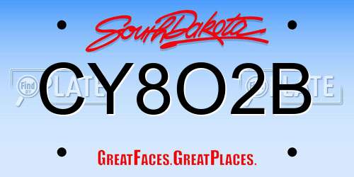 CY8O2B South Dakota License Plate