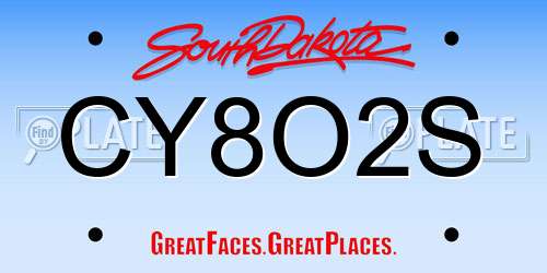 CY8O2S South Dakota License Plate