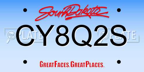 CY8Q2S South Dakota License Plate
