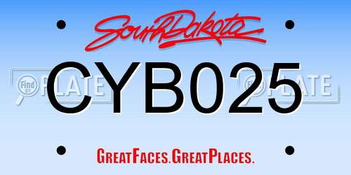CYB025 South Dakota License Plate