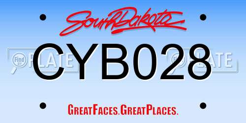 CYB028 South Dakota License Plate
