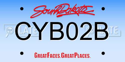 CYB02B South Dakota License Plate