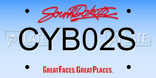 CYB02S South Dakota License Plate