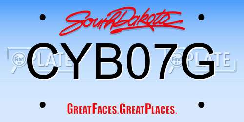 CYB07G South Dakota License Plate