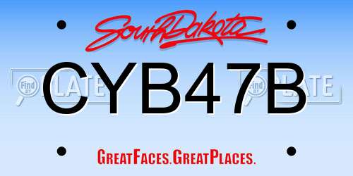 CYB47B South Dakota License Plate