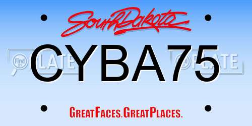 CYBA75 South Dakota License Plate
