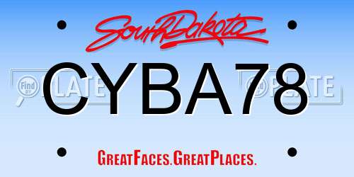 CYBA78 South Dakota License Plate