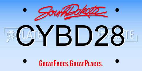 CYBD28 South Dakota License Plate