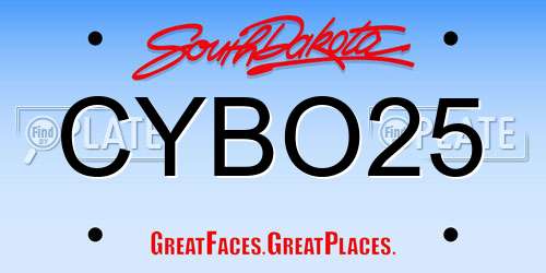 CYBO25 South Dakota License Plate