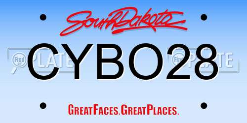CYBO28 South Dakota License Plate