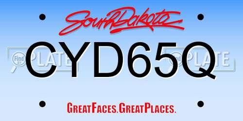 CYD65Q South Dakota License Plate