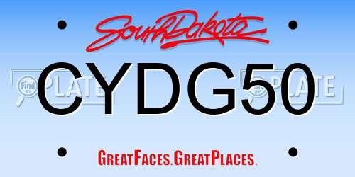 CYDG50 South Dakota License Plate