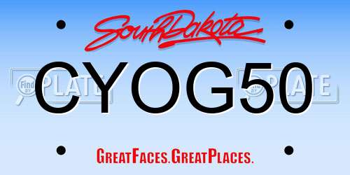 CYOG50 South Dakota License Plate