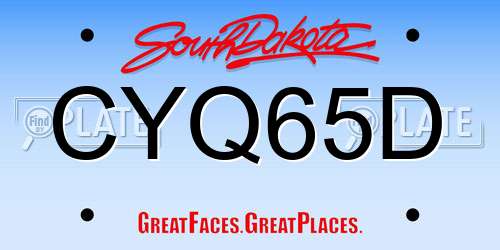 CYQ65D South Dakota License Plate