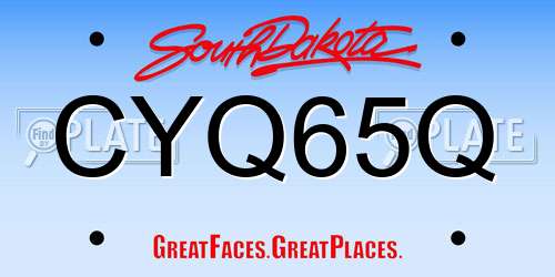CYQ65Q South Dakota License Plate