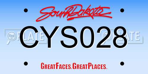 CYS028 South Dakota License Plate