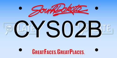 CYS02B South Dakota License Plate