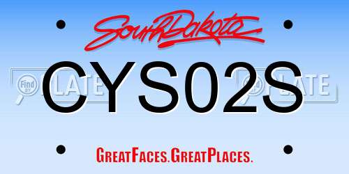 CYS02S South Dakota License Plate