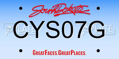 CYS07G South Dakota License Plate