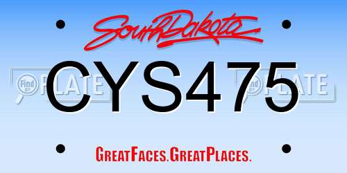 CYS475 South Dakota License Plate