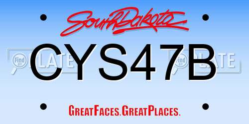 CYS47B South Dakota License Plate