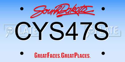 CYS47S South Dakota License Plate