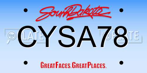 CYSA78 South Dakota License Plate