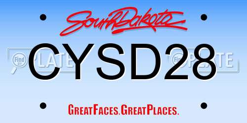 CYSD28 South Dakota License Plate