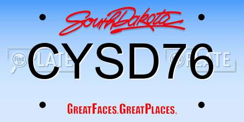 CYSD76 South Dakota License Plate