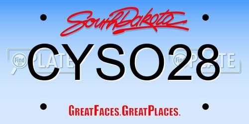 CYSO28 South Dakota License Plate